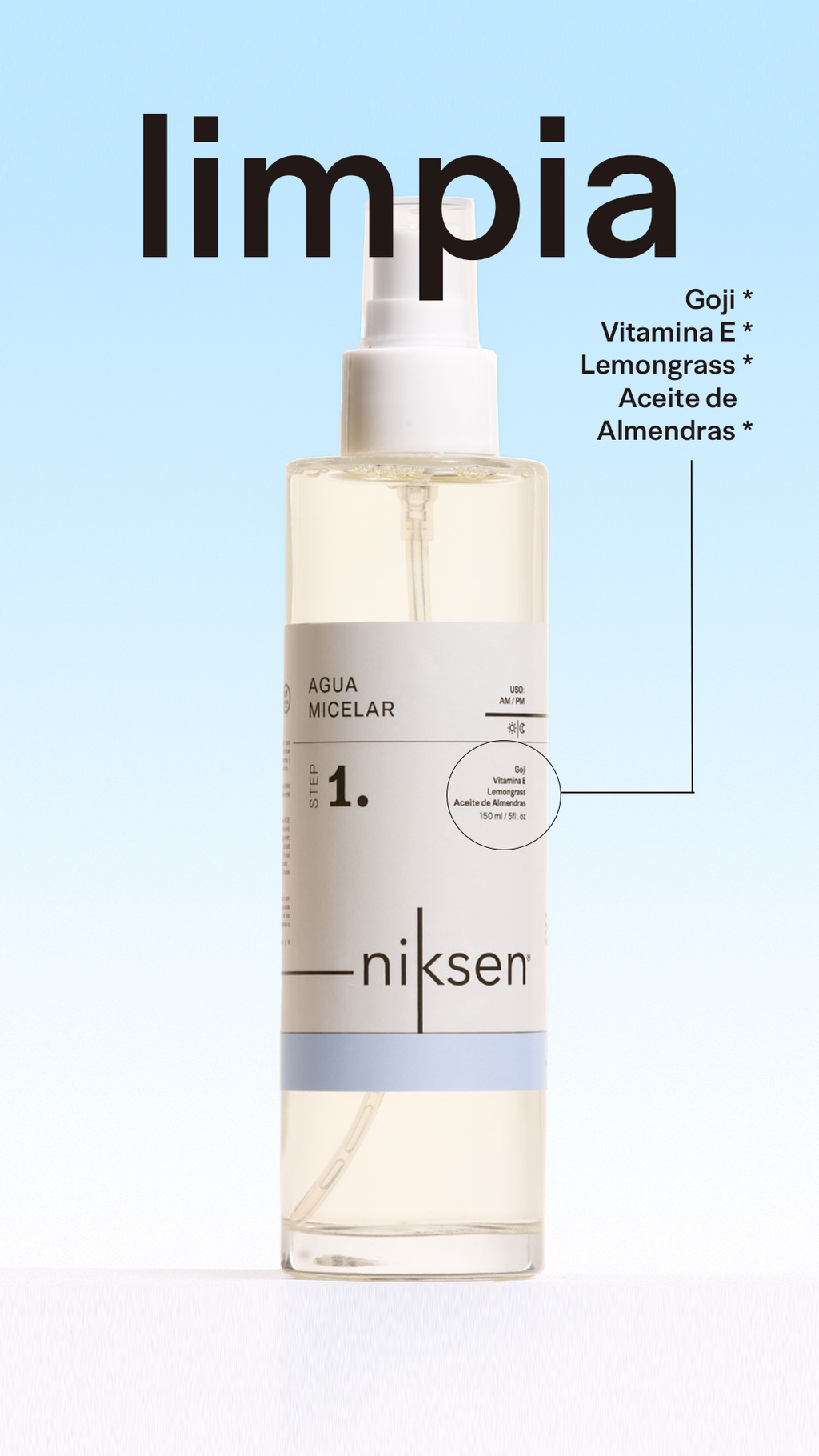 Agua Micelar con Vitamina E+ Goji